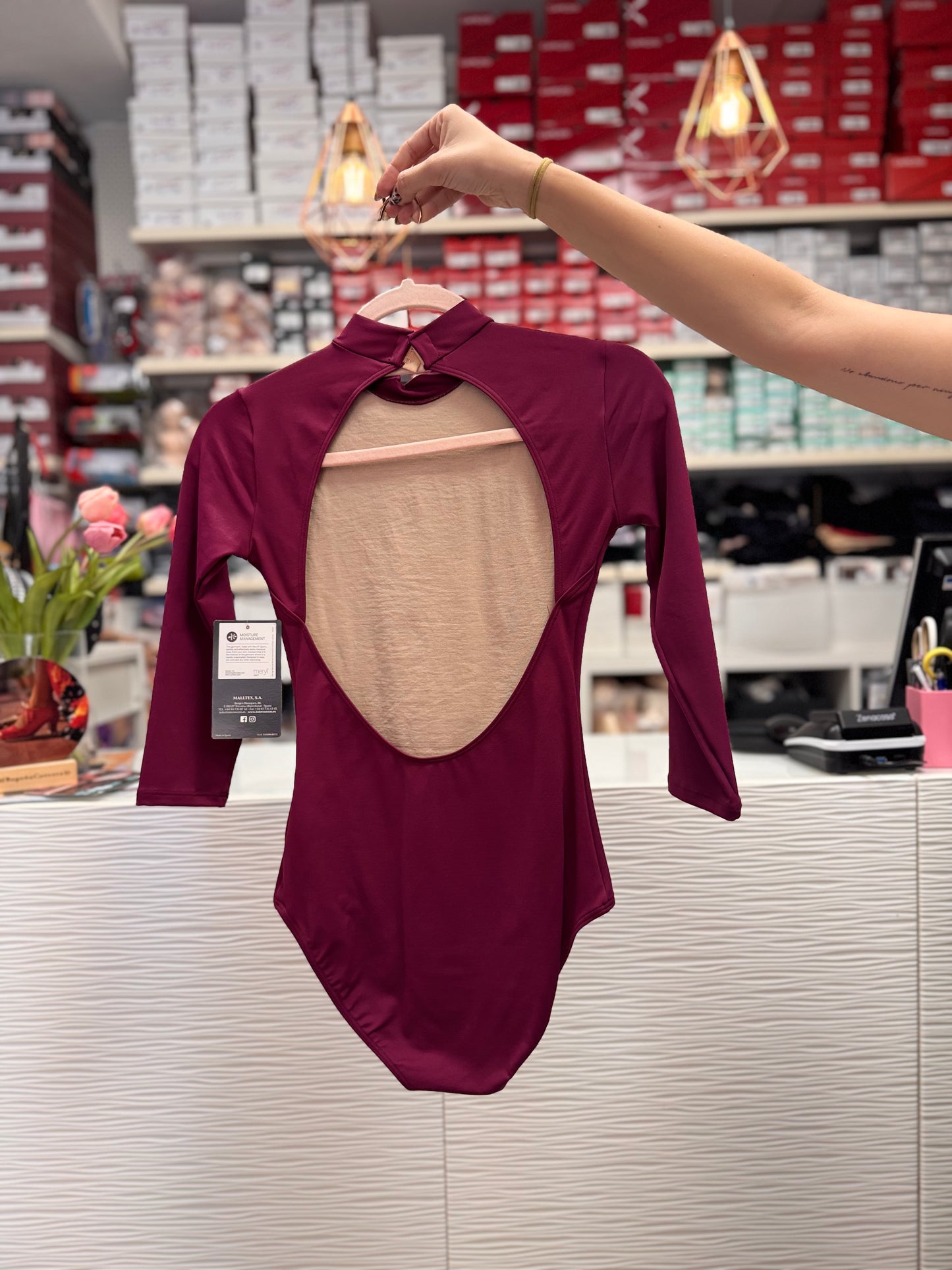 Maillot granate espalda abierta