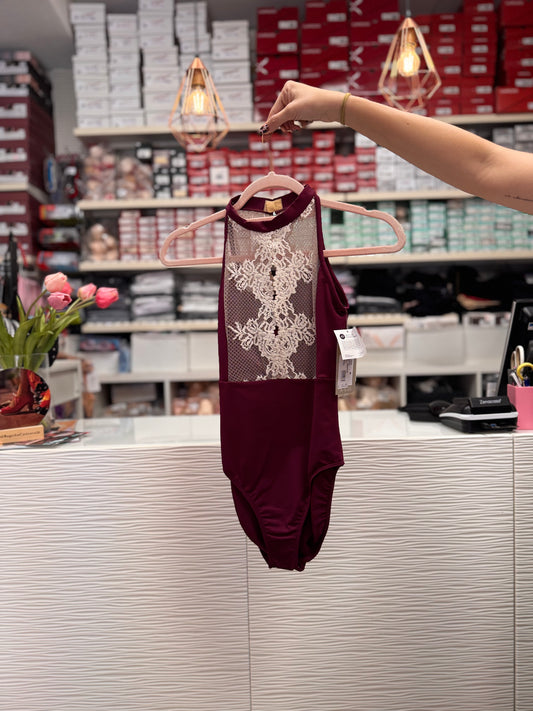 maillot granate blonda pecho y espalda