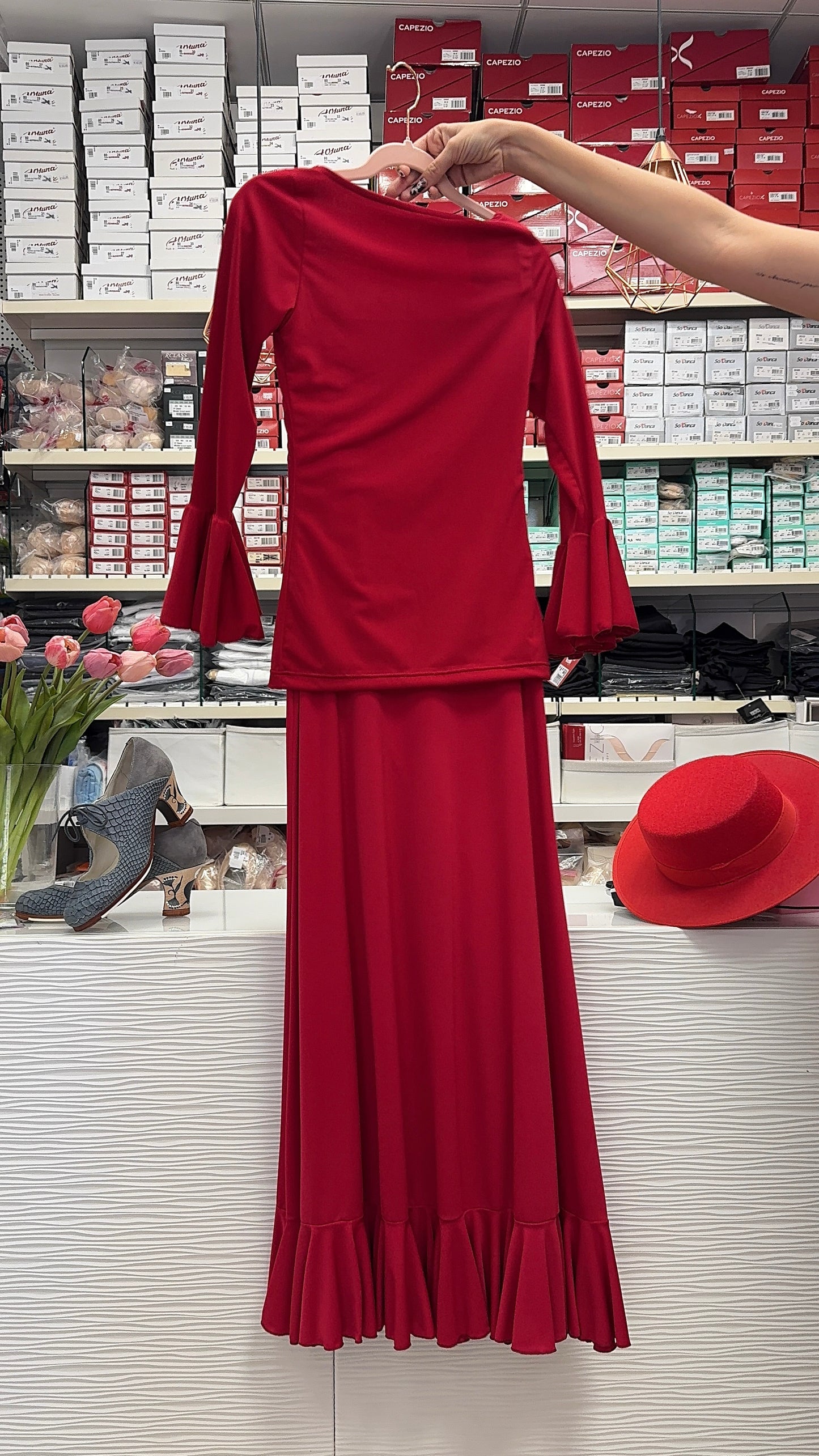 Conjunto flamenca rojo