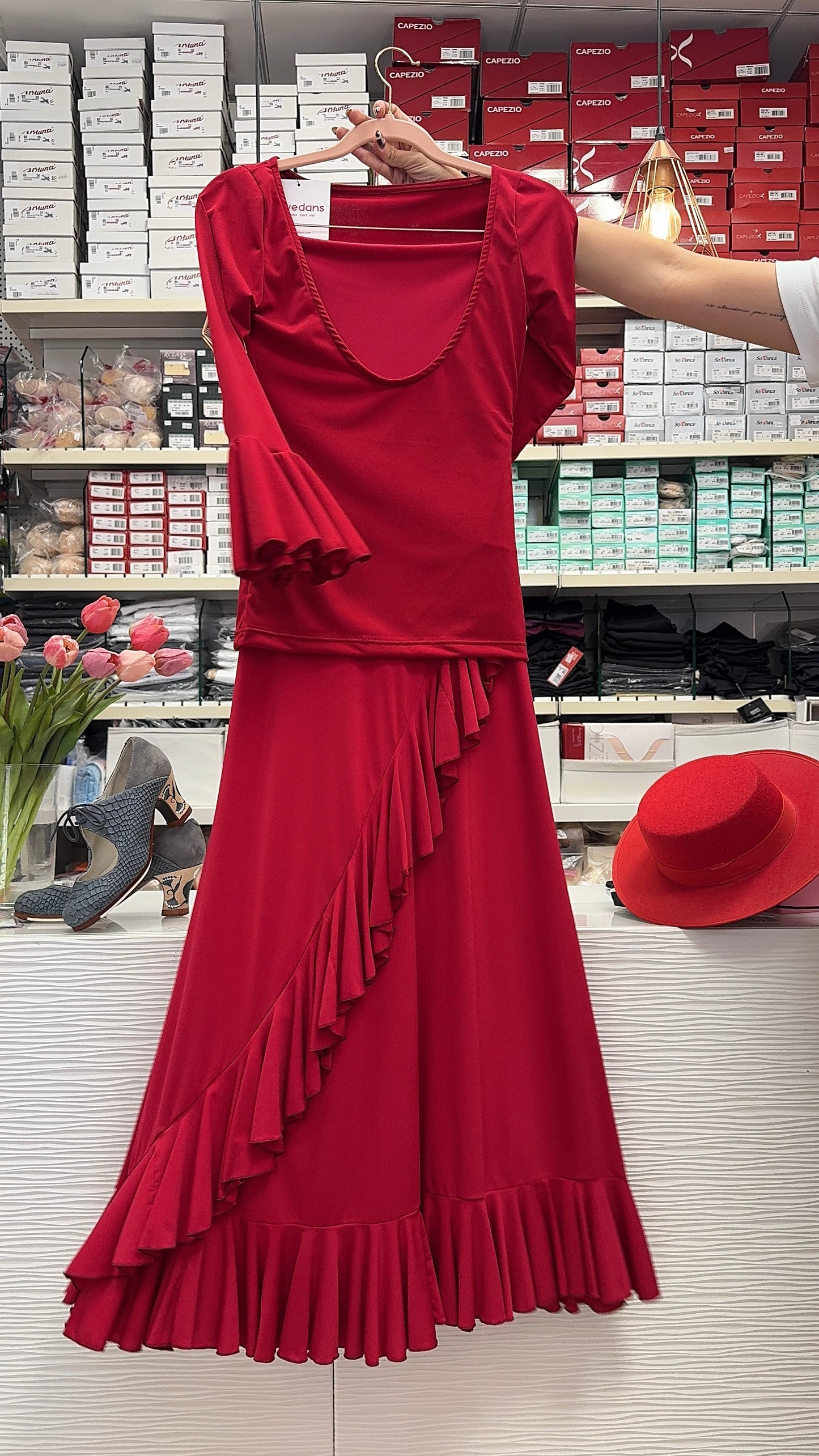 Conjunto flamenca rojo