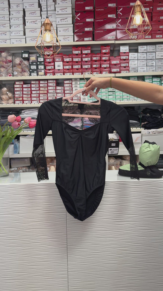 Maillot negro manga 3/4