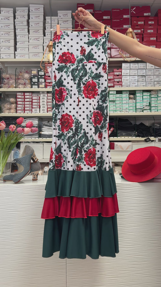 Falda flores flamenca